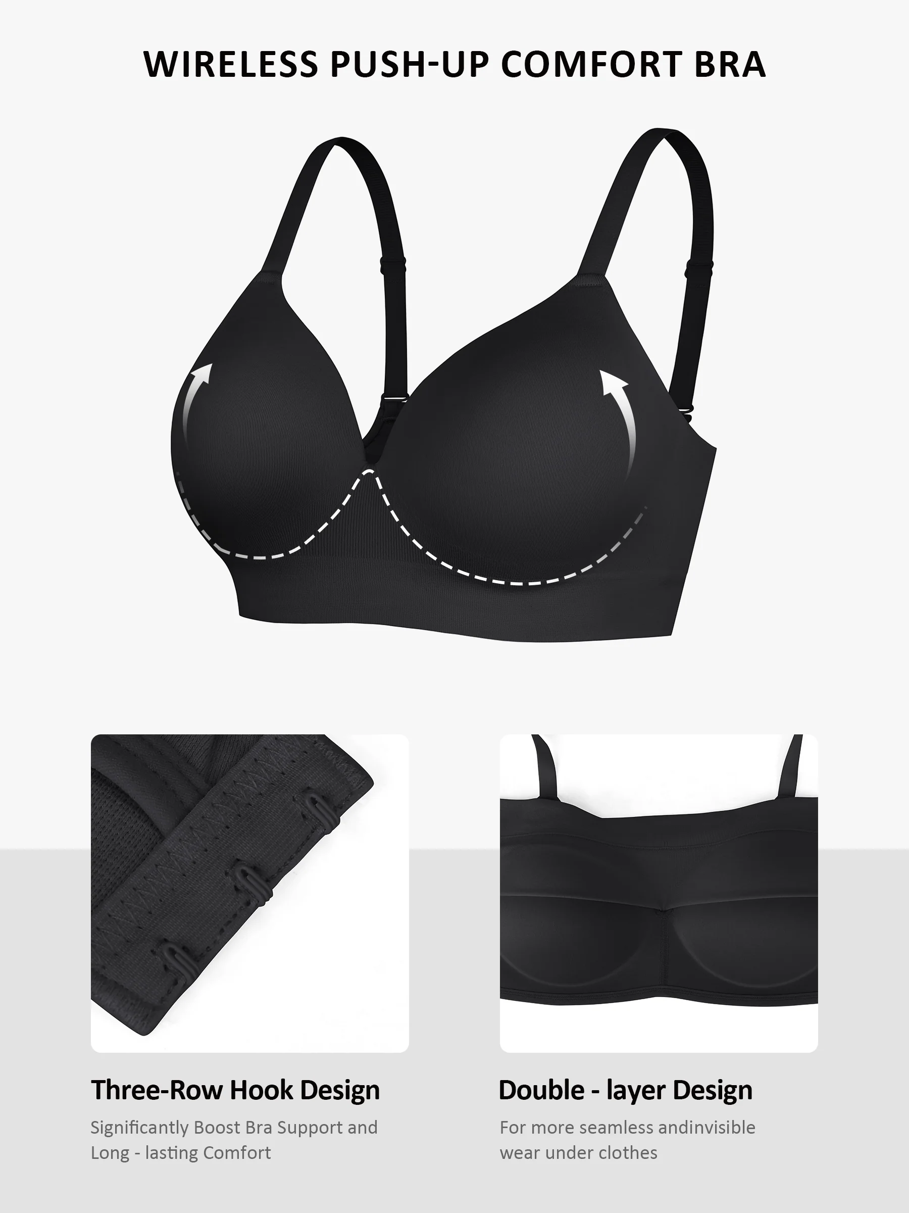 Feelingirl Full Coverage Wireless Bra + Push-Up Seamless Bra - Image 20
