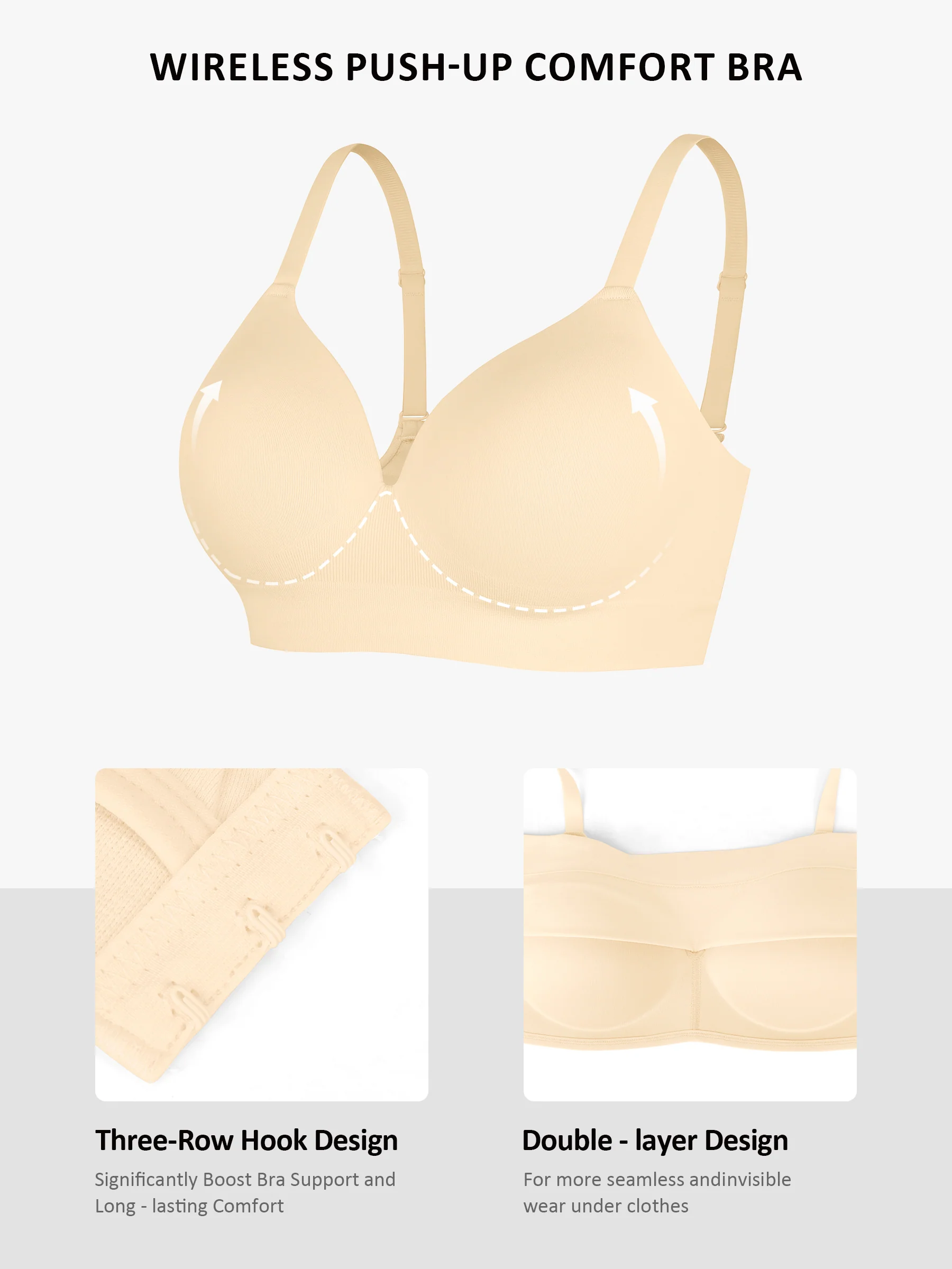 Feelingirl Full Coverage Wireless Bra + Push-Up Seamless Bra - Image 31