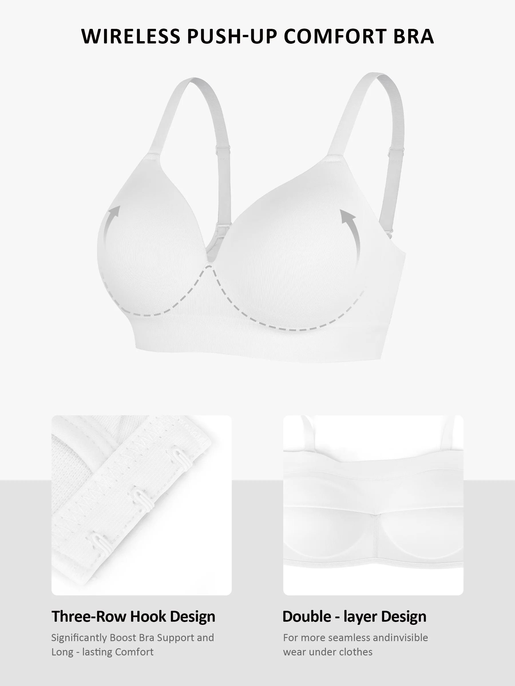 Feelingirl Full Coverage Wireless Bra + Push-Up Seamless Bra - Image 42
