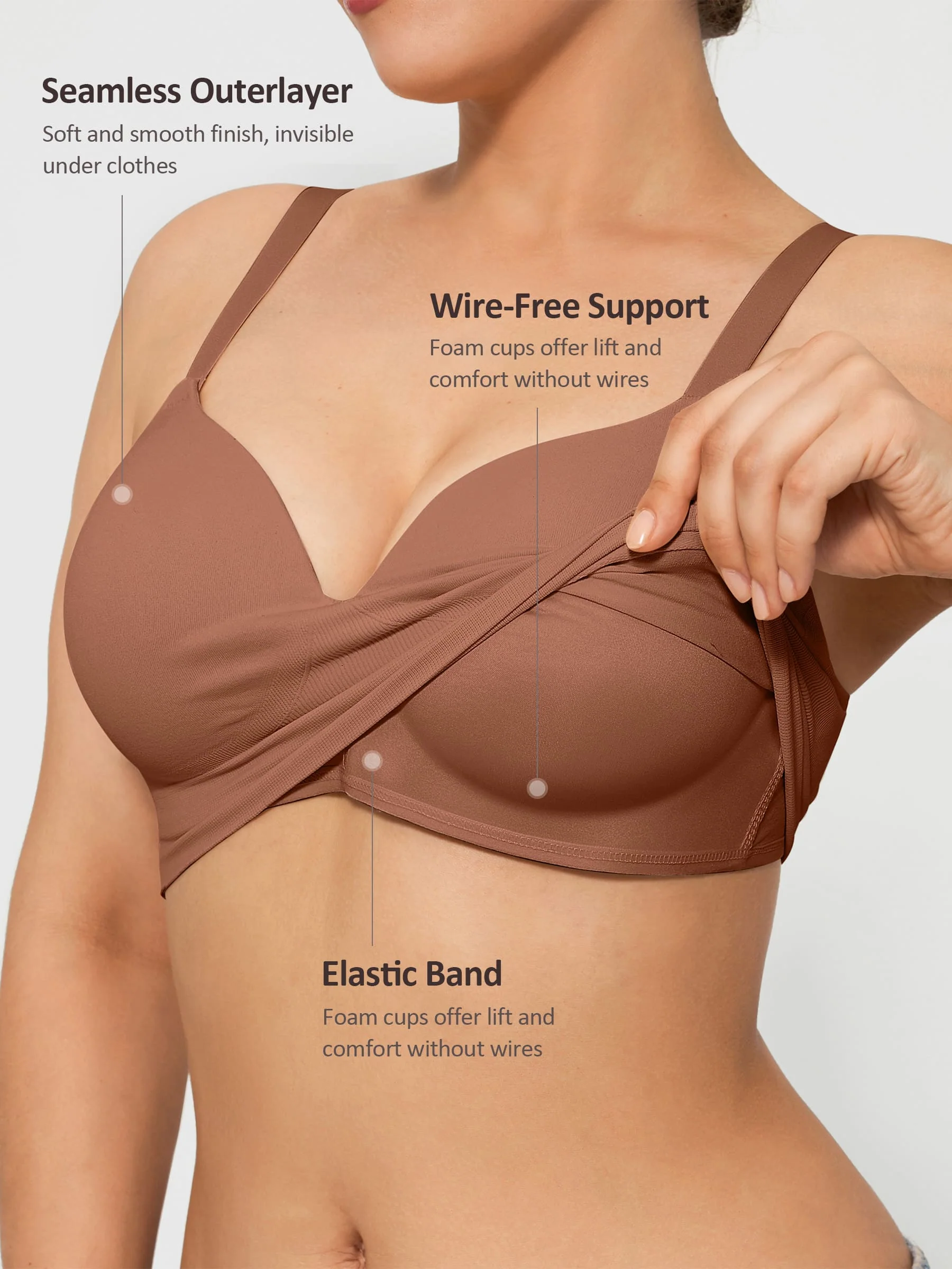 Feelingirl Full Coverage Wireless Bra + Push-Up Seamless Bra - Image 49