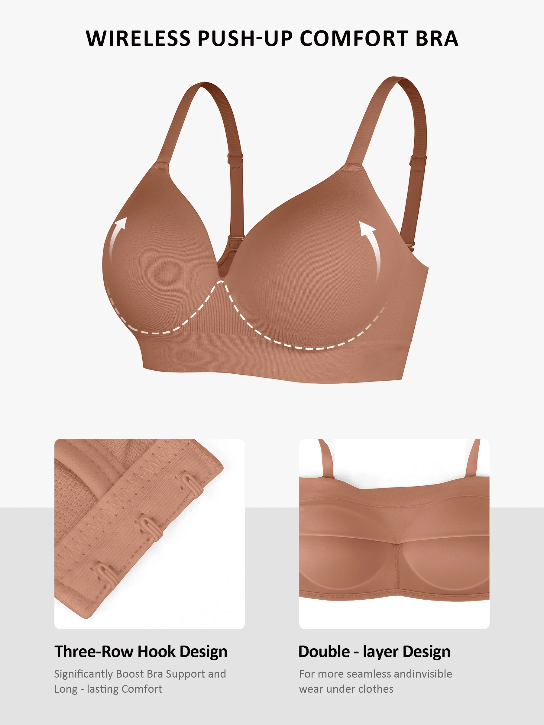 Feelingirl Full Coverage Wireless Bra + Push-Up Seamless Bra - Image 53