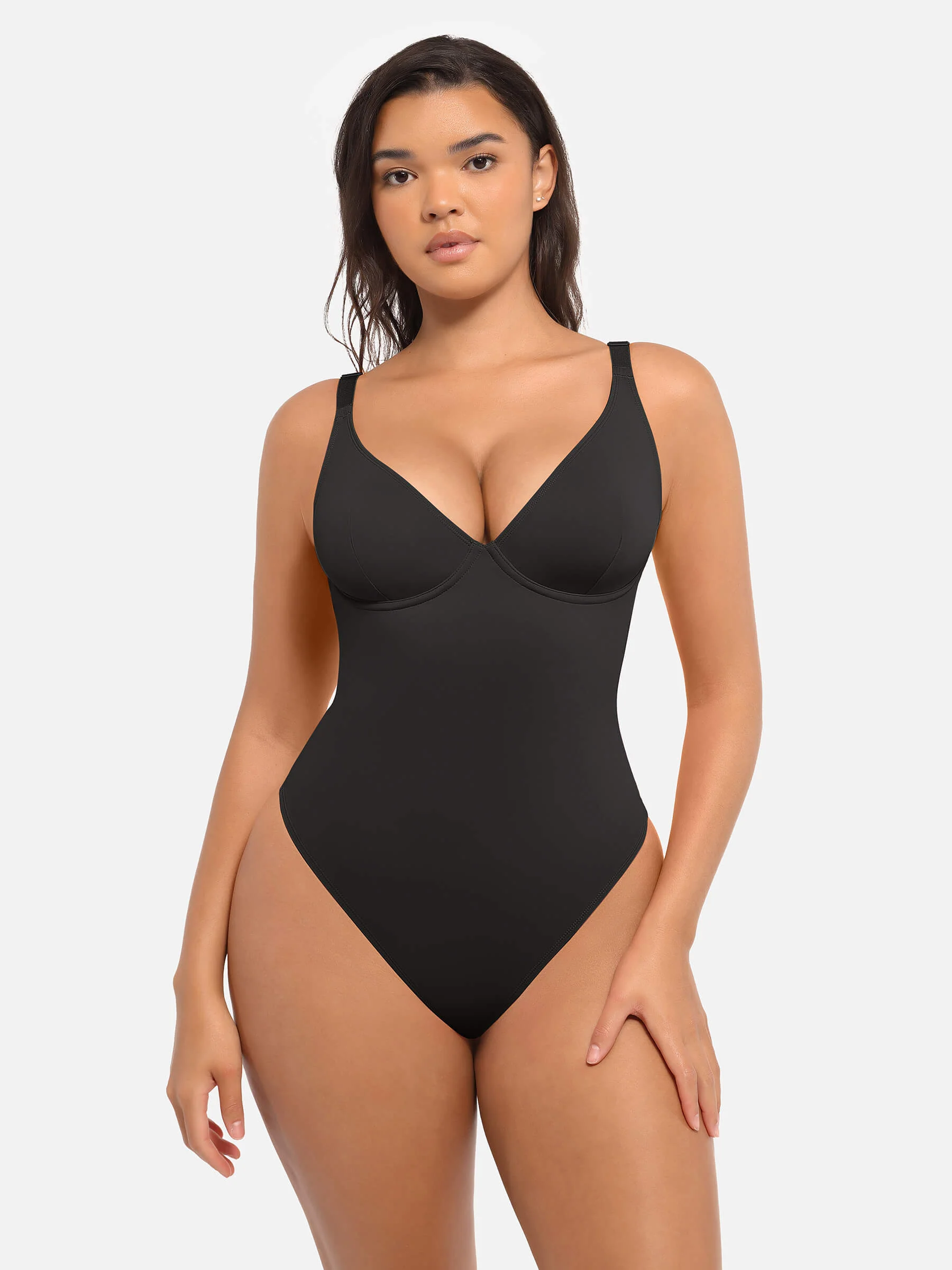 Feelingirl 2-Pack Deep V Neck Tummy Control Shapewear Bodysuit Bundle - Image 15