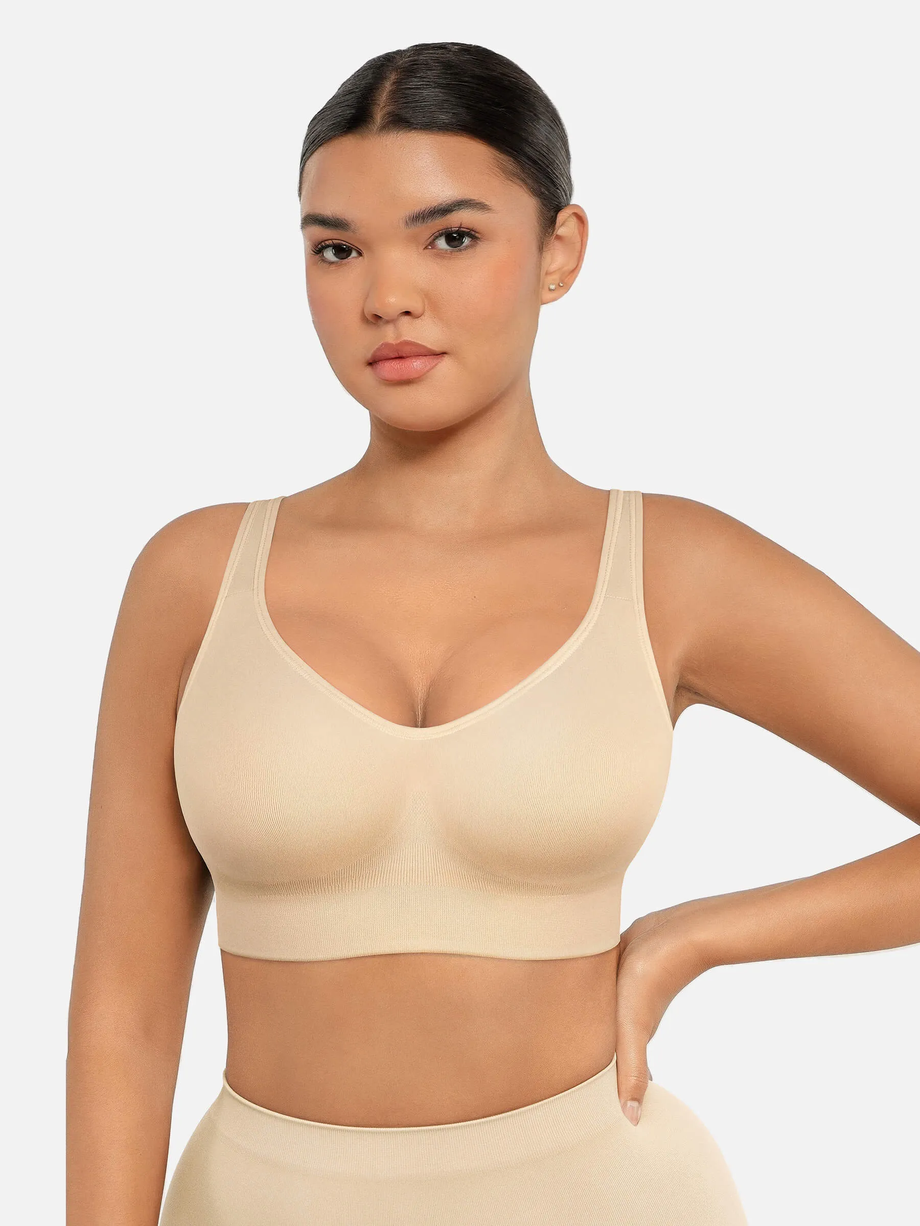 Feelingirl Built-in Soft Cups Full Coverage Wireless Bra - Image 5