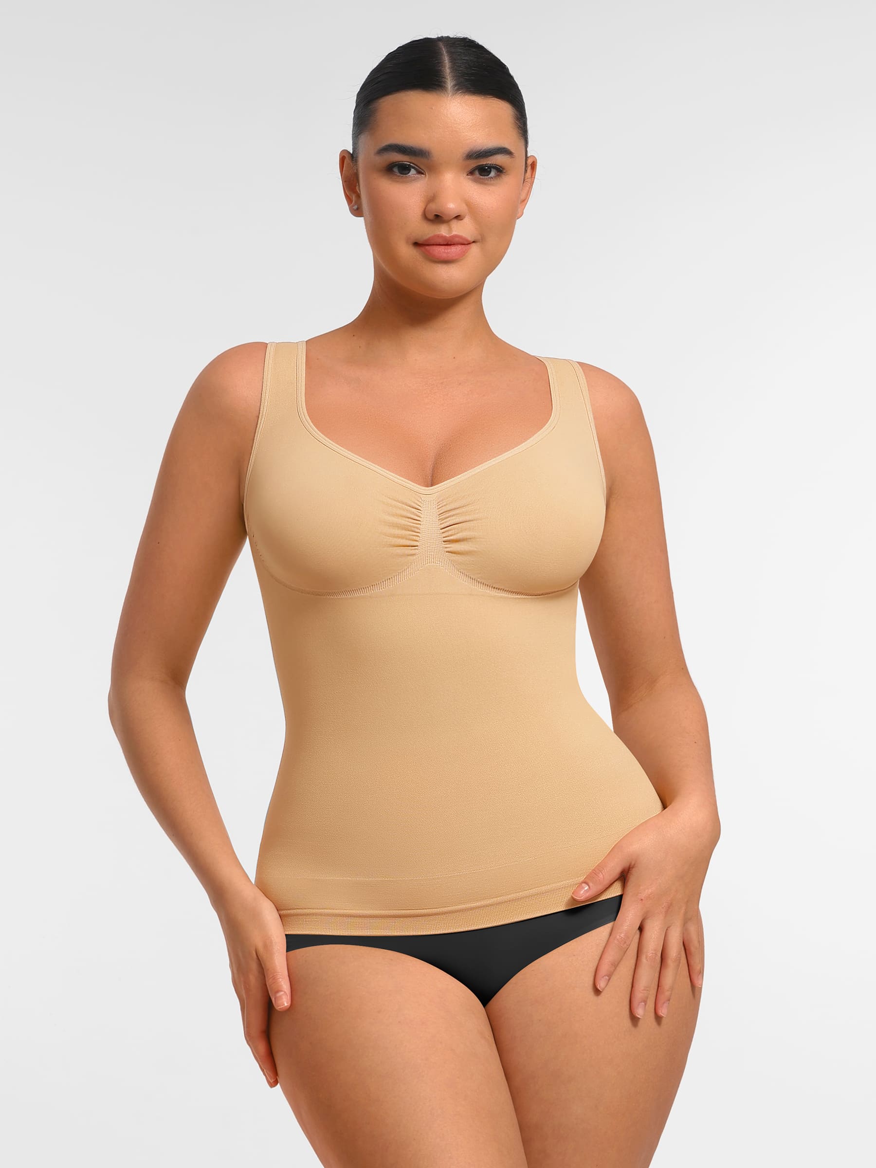 Feelingirl Bust Support Waist and Abdomen Control Shape Wide Straps Tank Top - Image 17