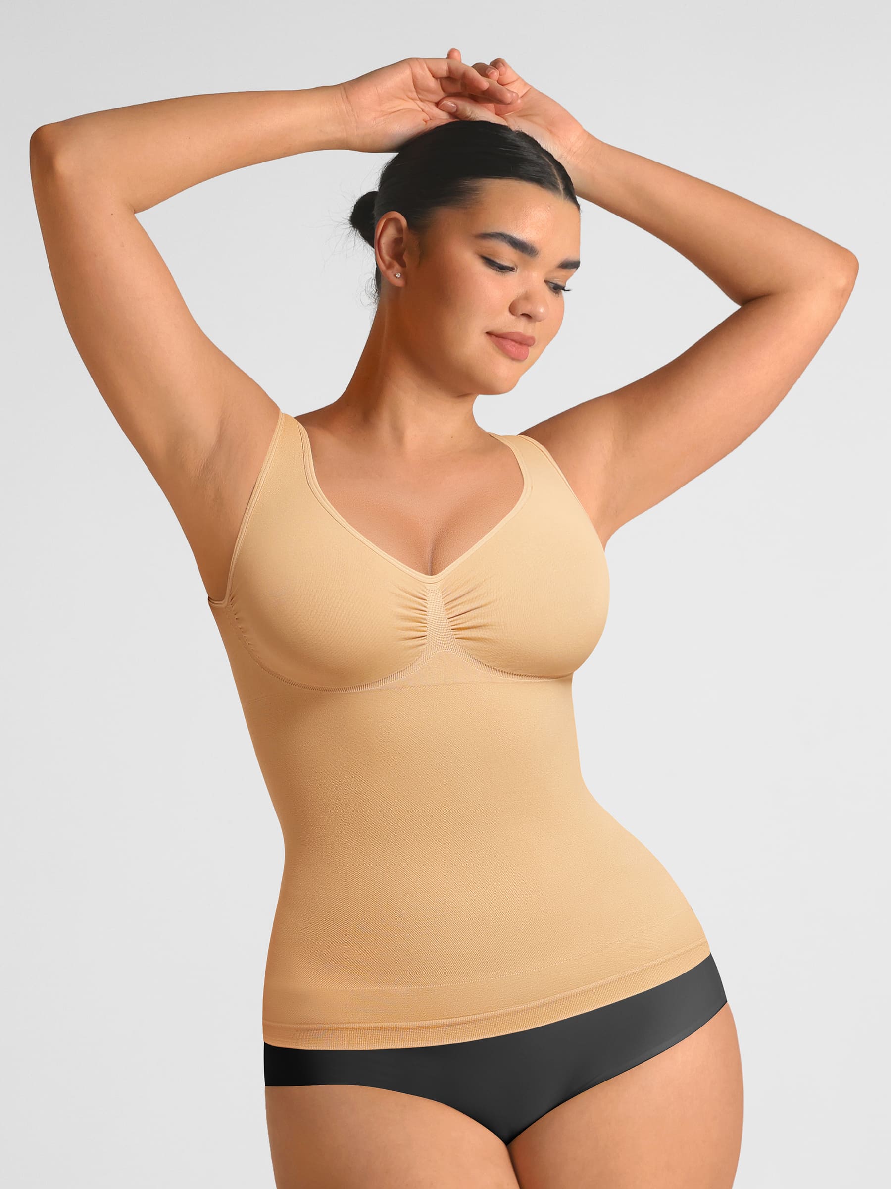 Feelingirl Bust Support Waist and Abdomen Control Shape Wide Straps Tank Top - Image 19
