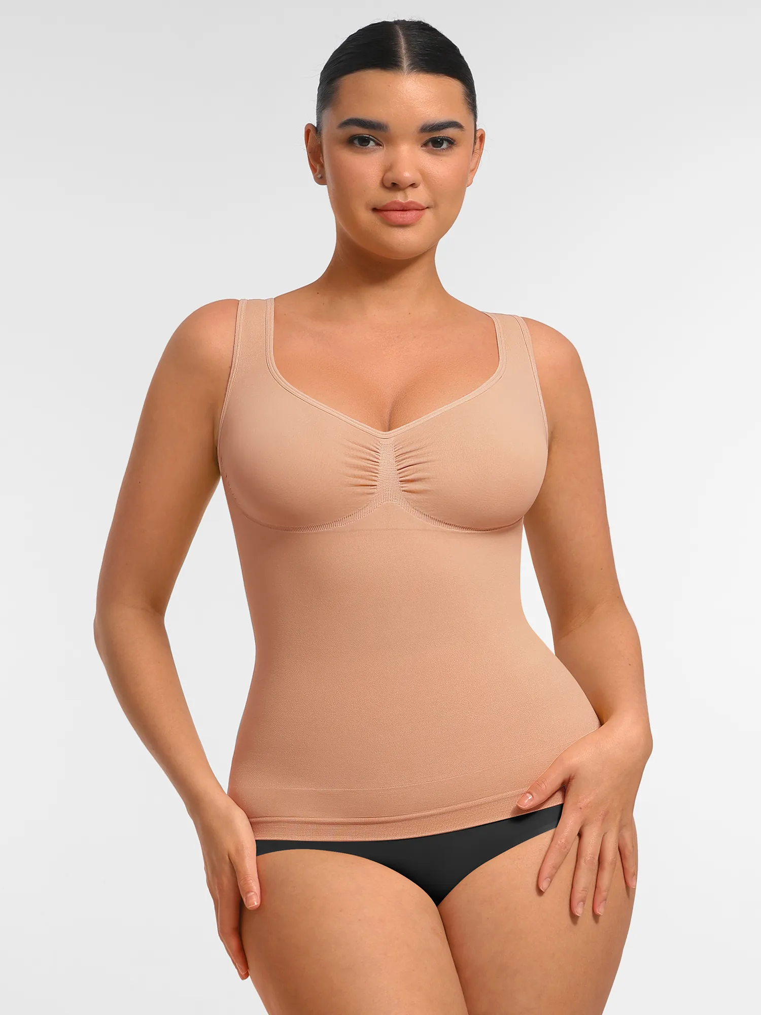 Feelingirl Bust Support Waist and Abdomen Control Shape Wide Straps Tank Top - Image 33