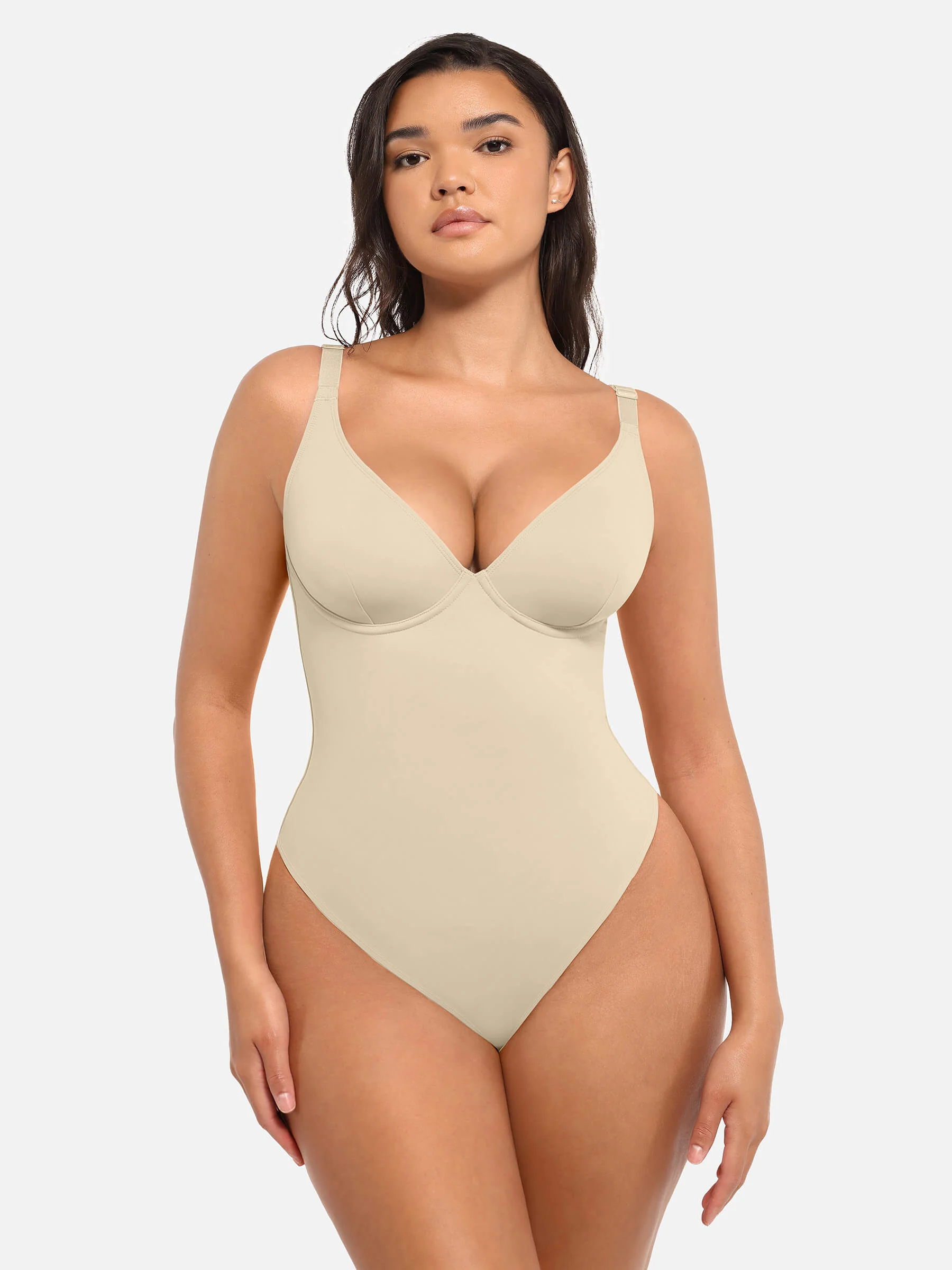 Feelingirl V Neck Tummy Control Bodysuit - Image 26