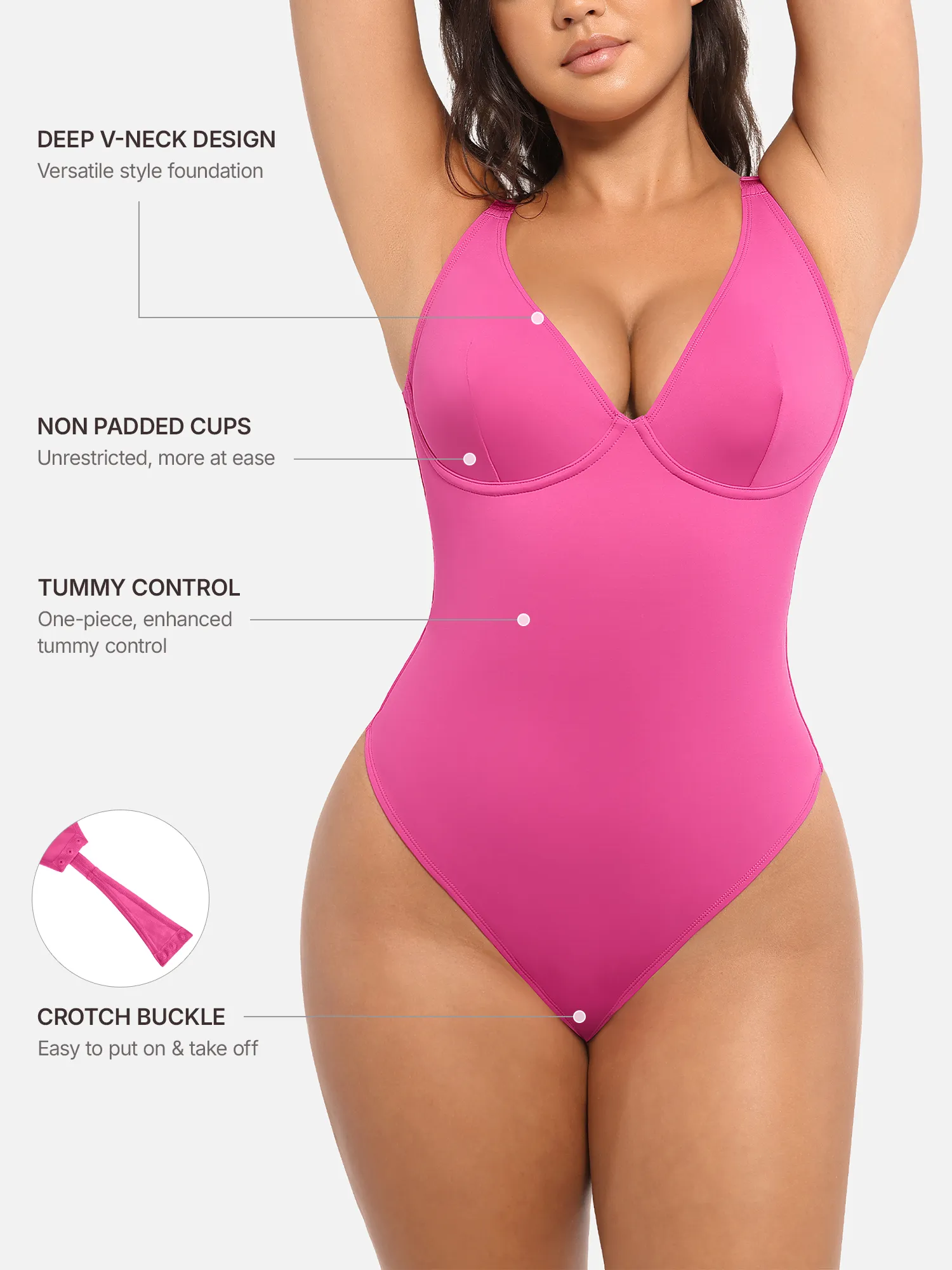 Feelingirl Deep V Neck Tummy Control Shapewear Bodysuit [BOGO] - Image 75
