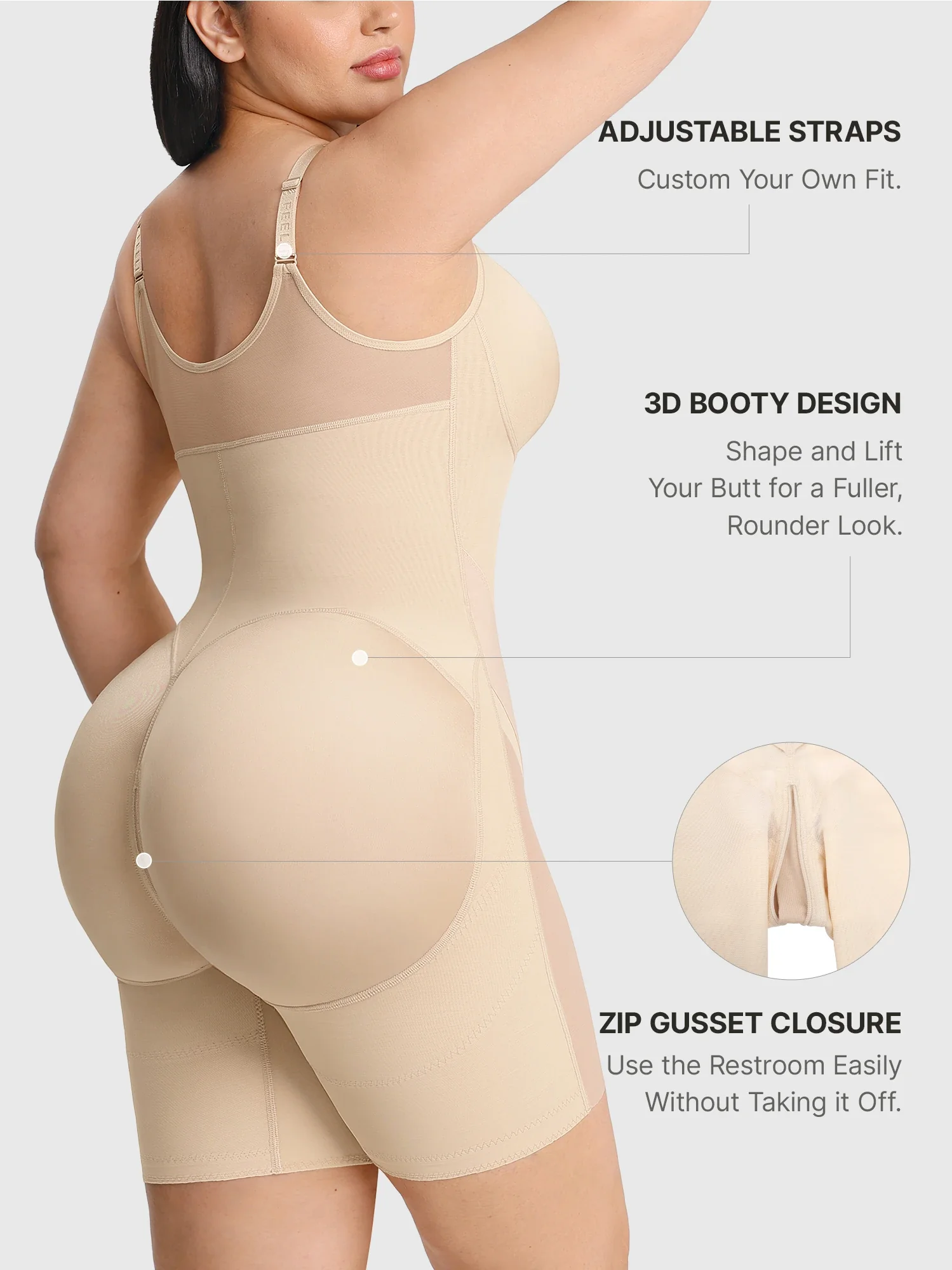 Feelingirl Full-Coverage Chest Faja Tummy Control Butt Lift Bodysuit - Image 15