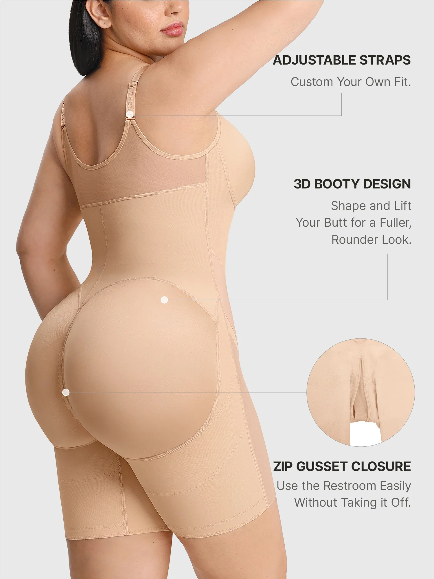 Feelingirl Full-Coverage Chest Faja Tummy Control Butt Lift Bodysuit - Image 23