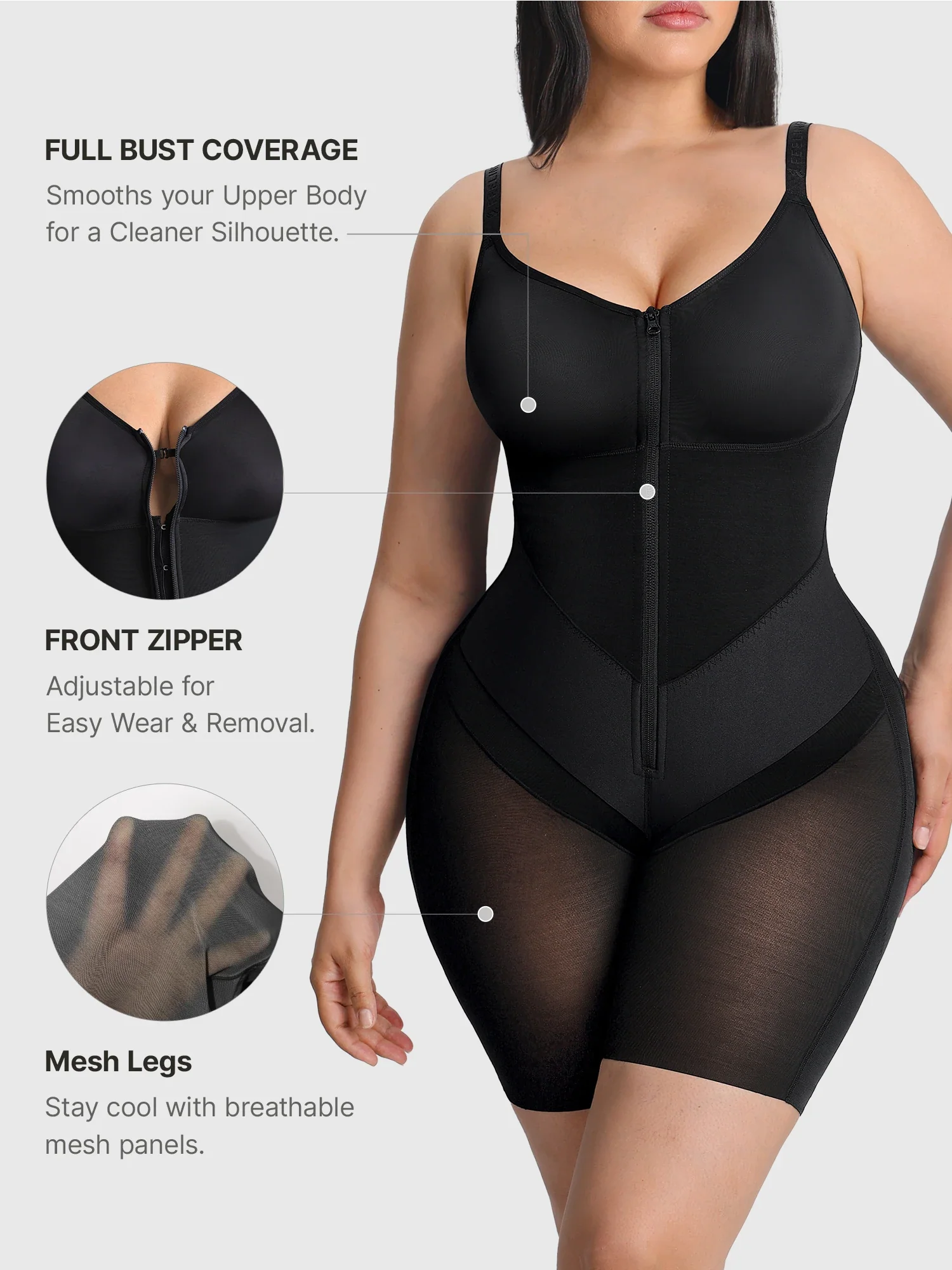Feelingirl Full-Coverage Chest Faja Tummy Control Butt Lift Bodysuit - Image 5