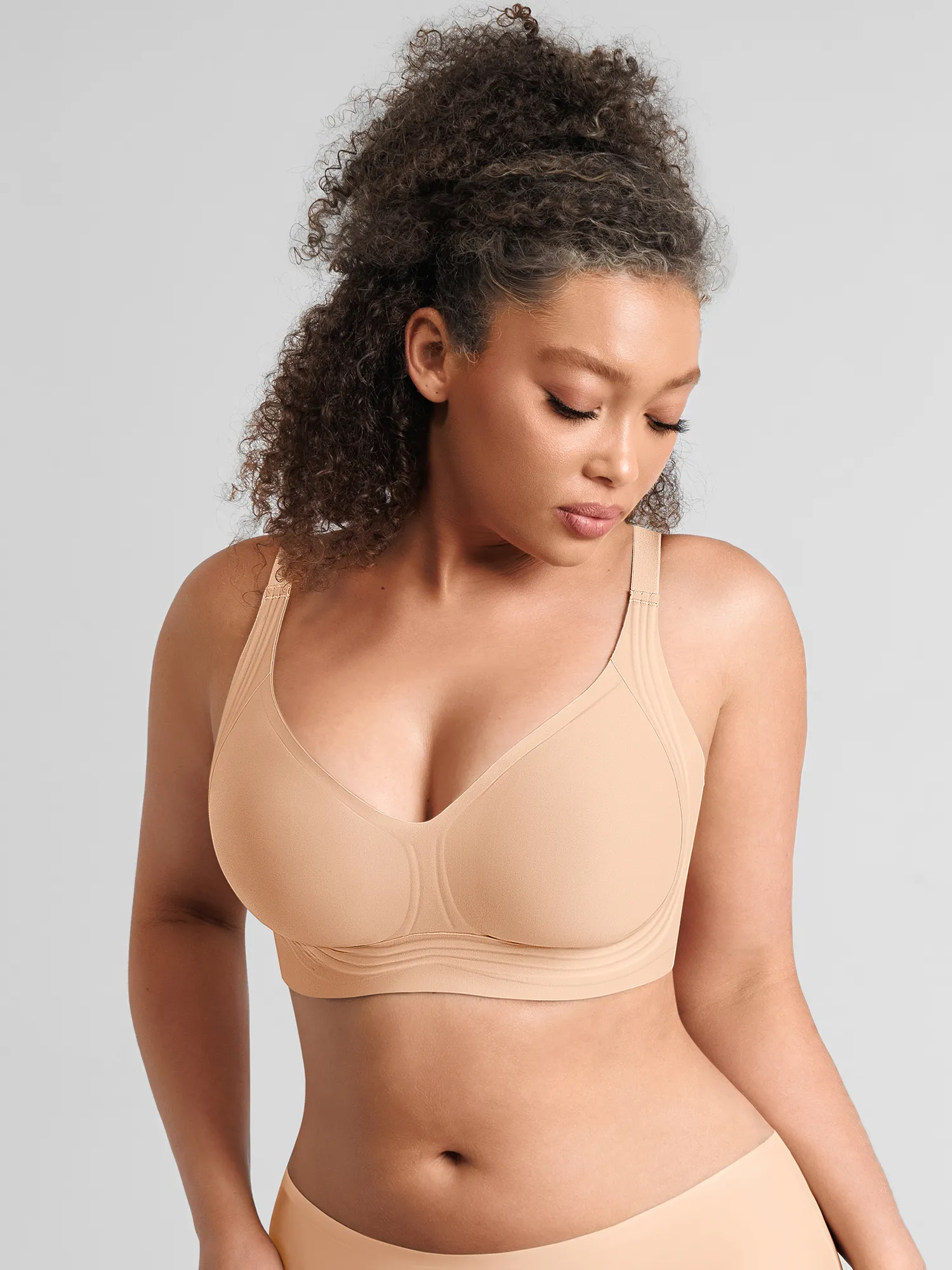 Feelingirl Jelly-Support Comfort Wireless Seamless Plunge Bra - Image 5