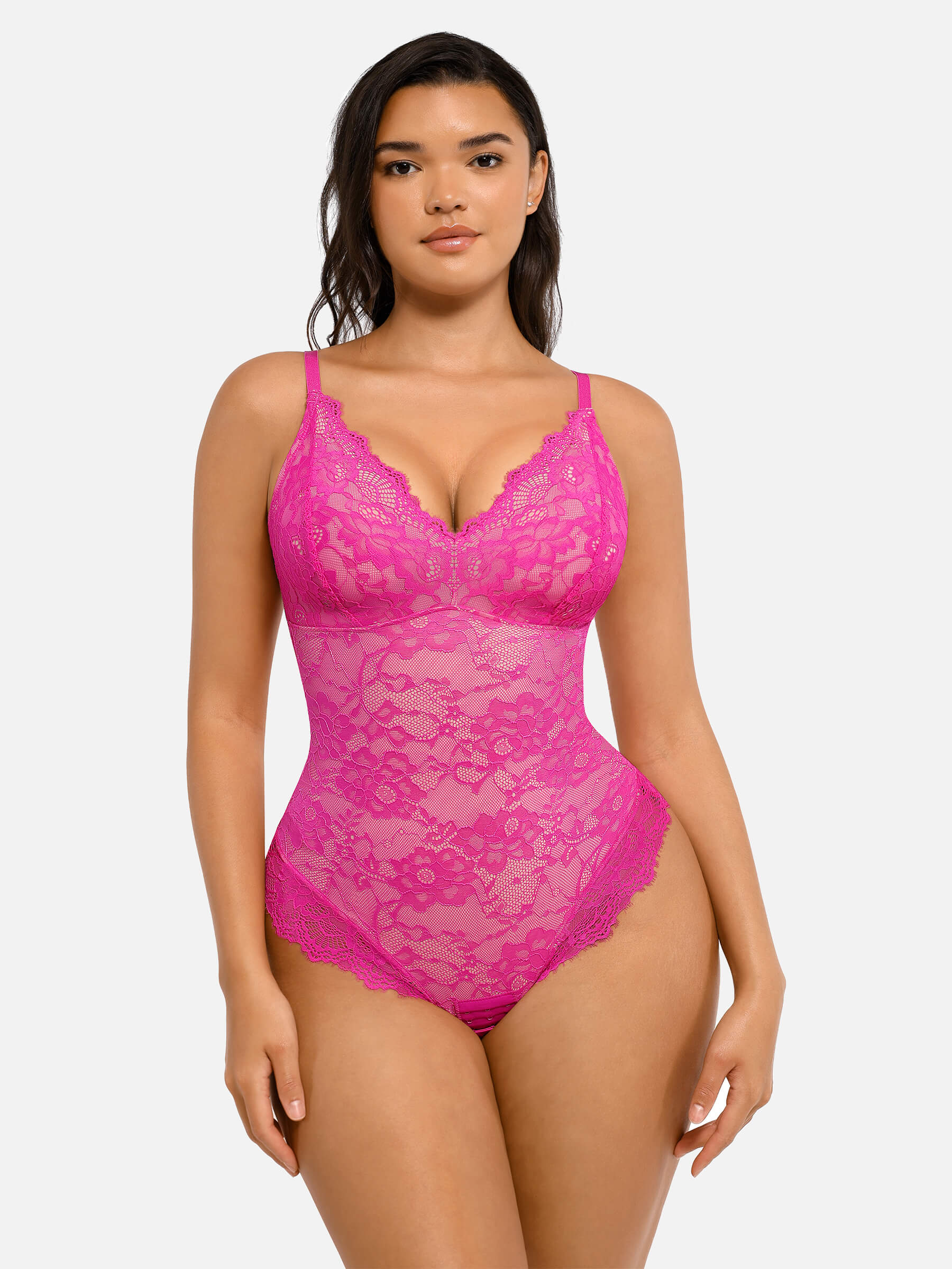 Feelingirl 2-Pack Lace V Neck Full Bodysuit Bundle - Image 18