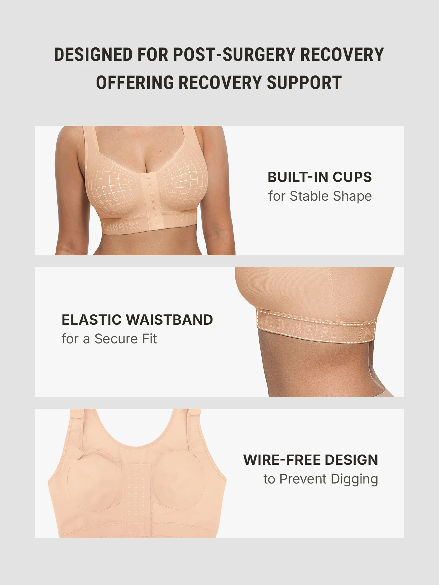 Feelingirl FeelCare™ Recovery Soft Post-Surgery Support Bra - Image 3