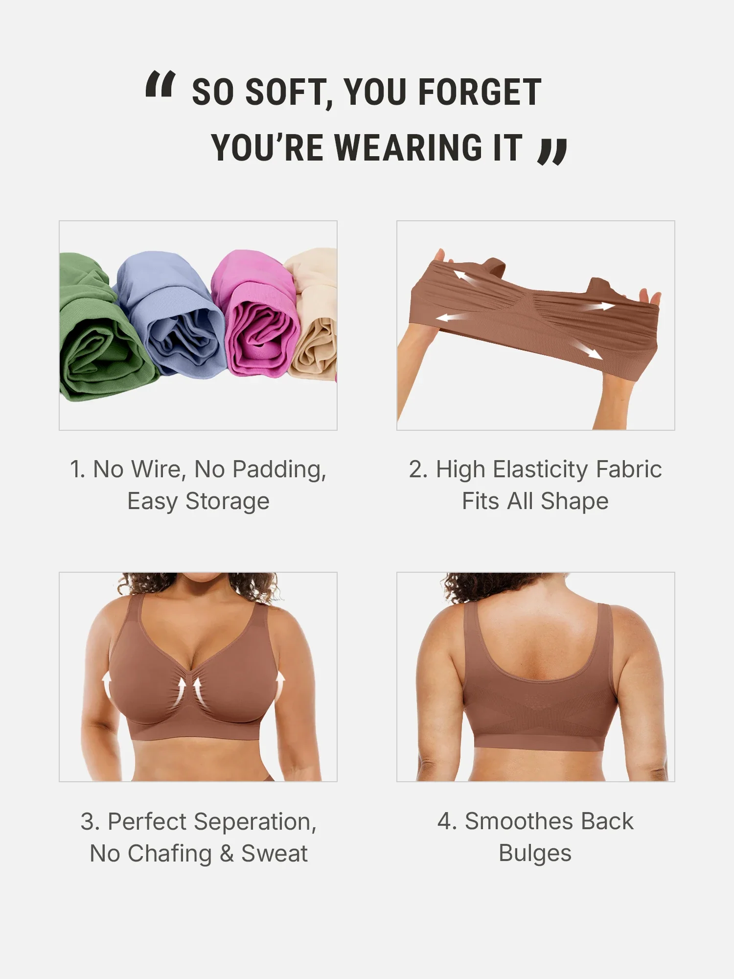 Feelingirl Seamless No Underwire Full Coverage Bra - Image 27