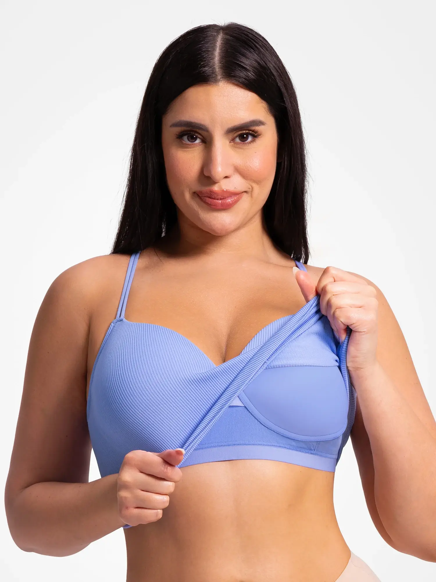 Lift Adjustable Seamless Wireless Ribbed Bra - Image 13