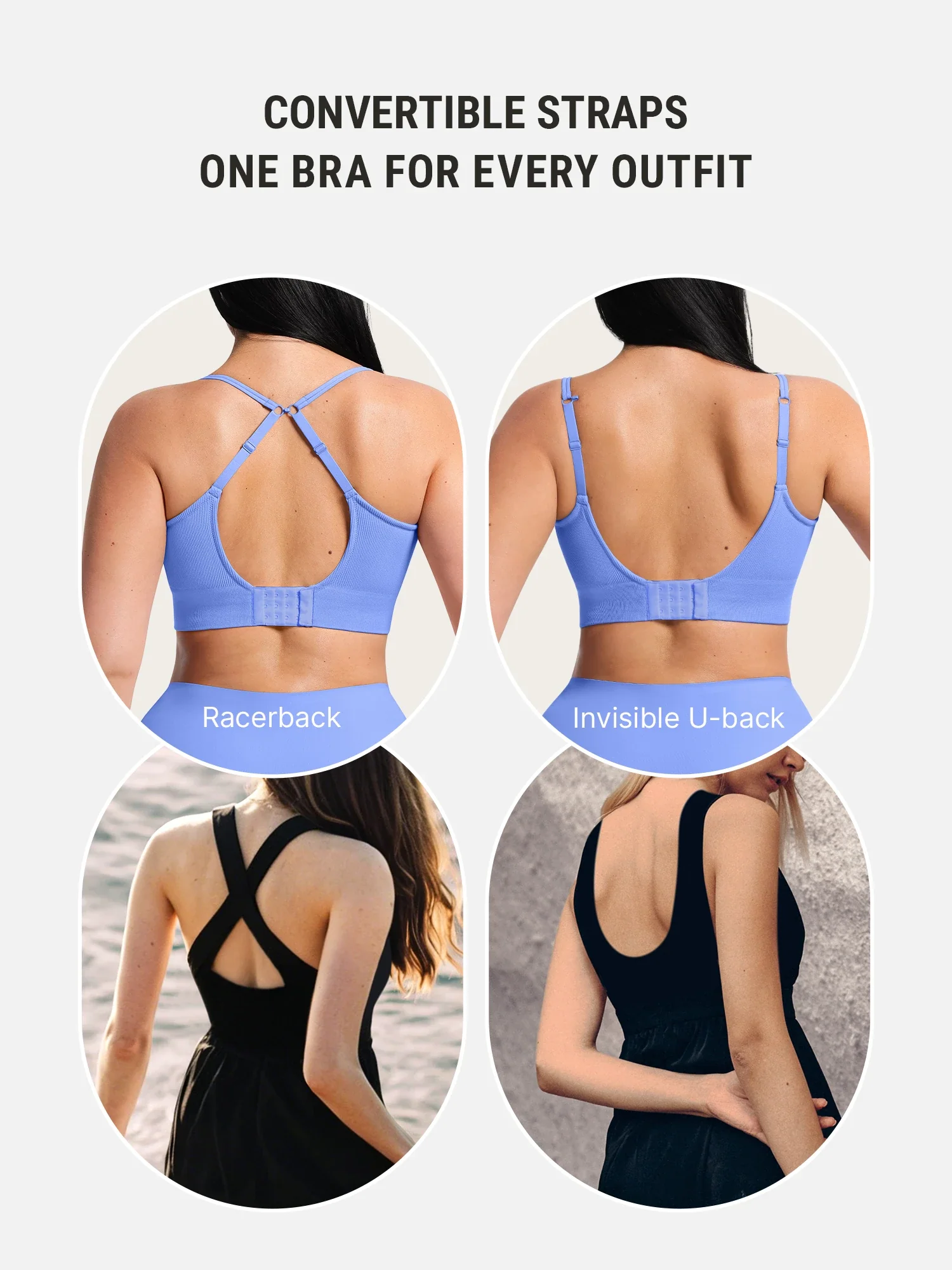 Lift Adjustable Seamless Wireless Ribbed Bra - Image 15
