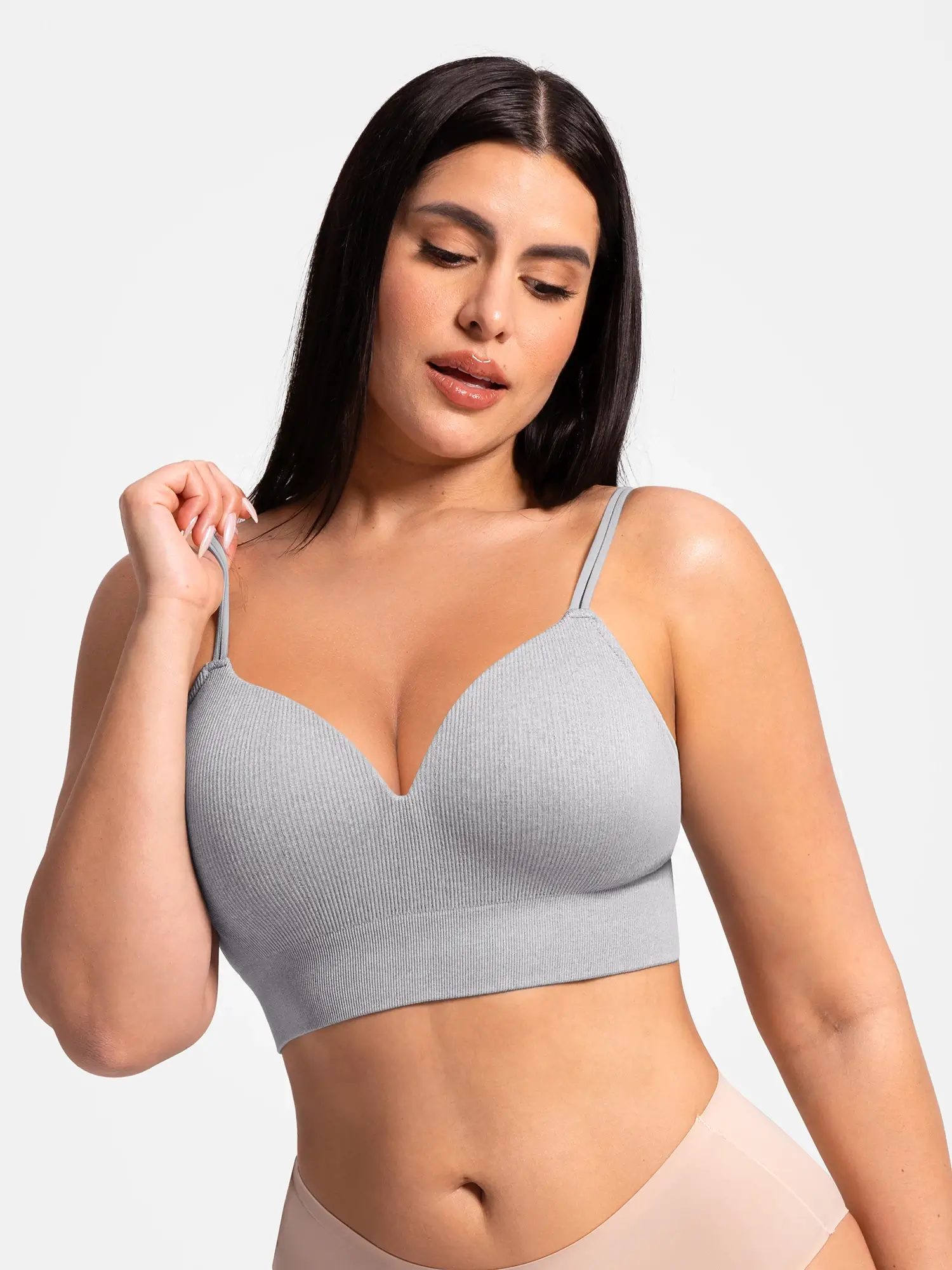 Lift Adjustable Seamless Wireless Ribbed Bra - Image 6