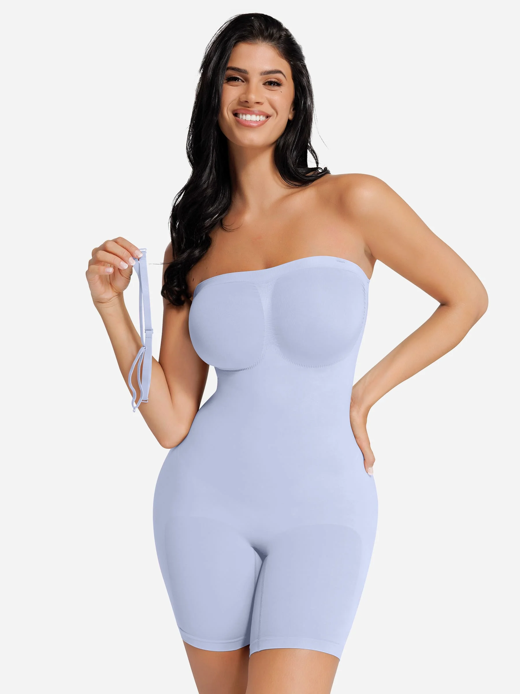 Feelingirl Seamless Strapless Bodysuit with Removable Straps - Image 98