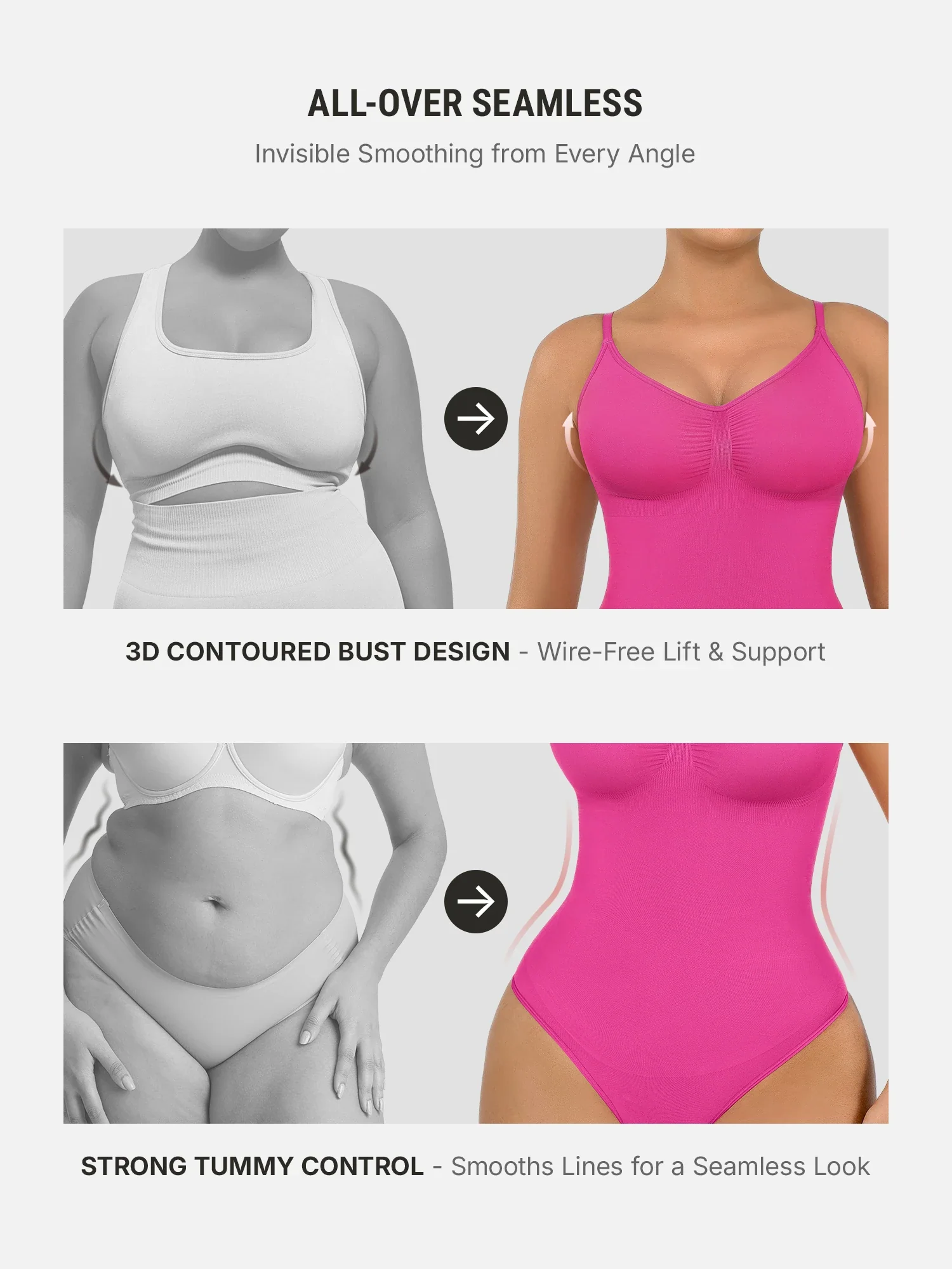 Feelingirl Smooth Contour™ Tummy Control Seamless Bodysuit - Image 59