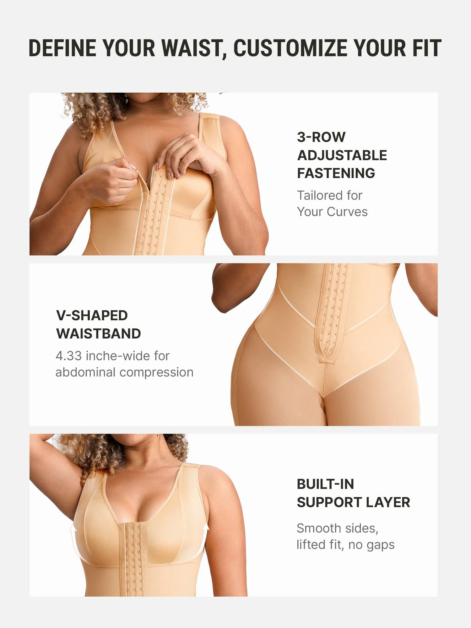 Feelingirl FeelVibe V-Band Waist Snatching Contour Bodysuit - Image 11