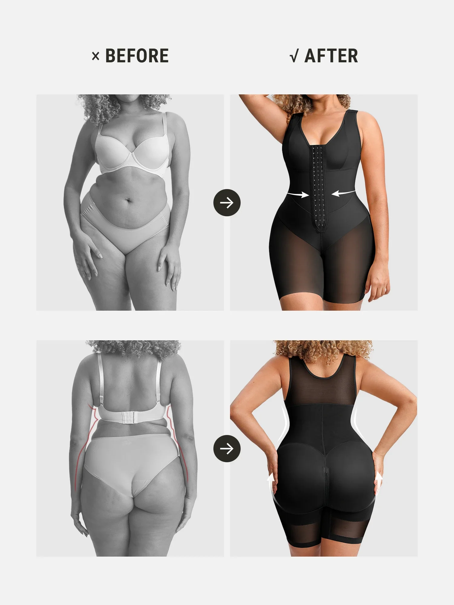 Feelingirl FeelVibe V-Band Waist Snatching Contour Bodysuit - Image 4