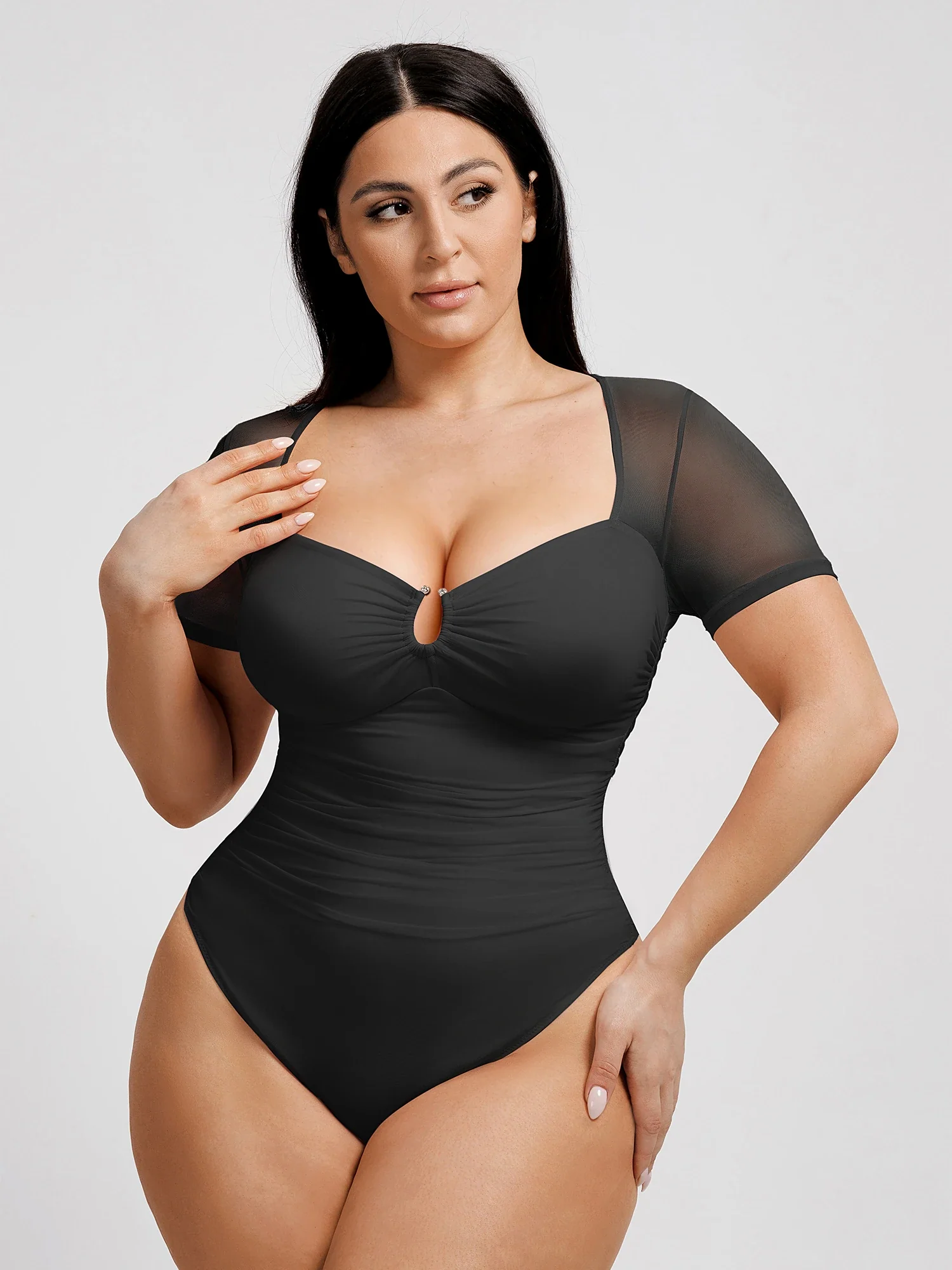 Ultra-Fine Mesh Classic Thong Bodysuit - Image 21